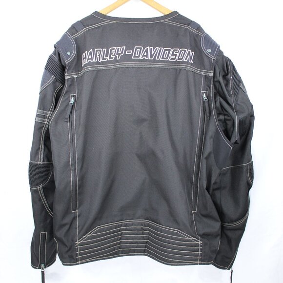 Harley Davidson Motorcycle Men's Black Padded Mesh Lining Riding Jacket Size 3XL - Picture 7 of 11